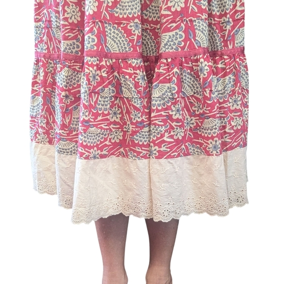 Vintage Free People Cotton Eyelet Midi Dress Boho Cottagecore Y2K Size 0 - Picture 13 of 13